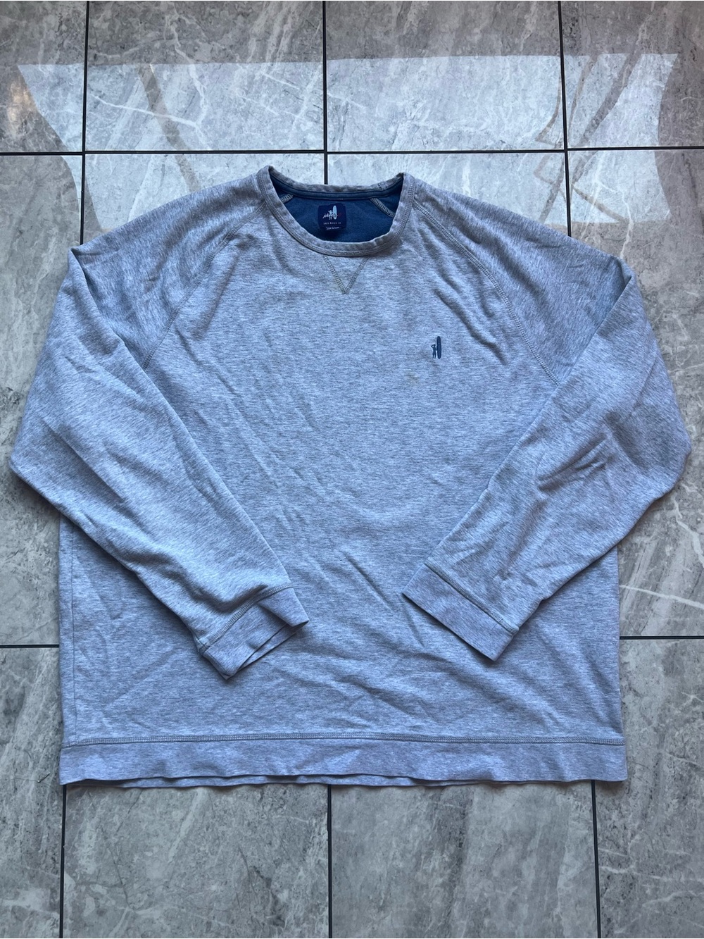 johnnie-O Men's Scholes Raglan Crewneck Pullover Sweater Whistle-top Gray 2XL